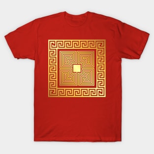 Golden square Greek ornament T-Shirt